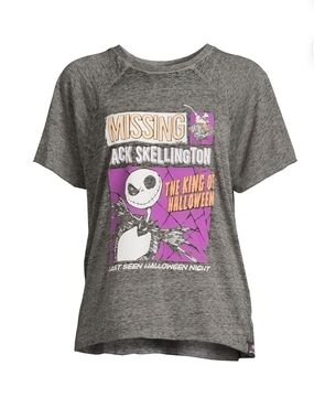 Disney NEW Nightmare Before Christmas Jack Skellington Pajama Top Gray M 8-10